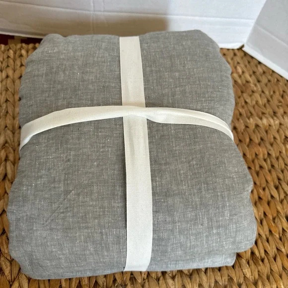 Pottery Barn Gray Belgian Flax Linen Duvet Cover - Picture 6 of 9